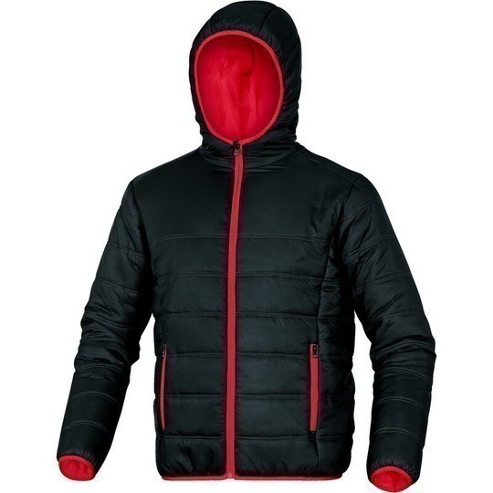 [903-302697-05]  DP DOON donsjas gematelasseerd met polyamide, zwart/rood, maat  L